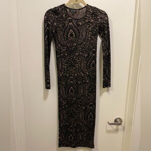 Topshop Long Sleeve Midi Dress- 2